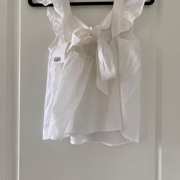 NWT White Tie-Back Summer Blouse - Picture 3 of 3